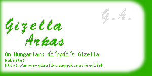 gizella arpas business card